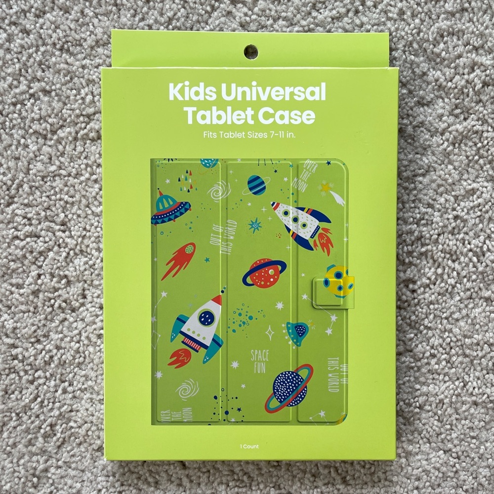 Kids & Adult Universal Tablet Case Fits 7-11" NEW Outer Space Gift Cartoon Green